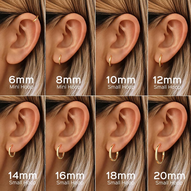 ChicSilver 14K Gold Plated Huggie Hoop Earrings Small Gold Plated Huggie Earrings for Women 12MM Hoop Earrings Hypoallergenic Huggies Earrings for Women - Image 5