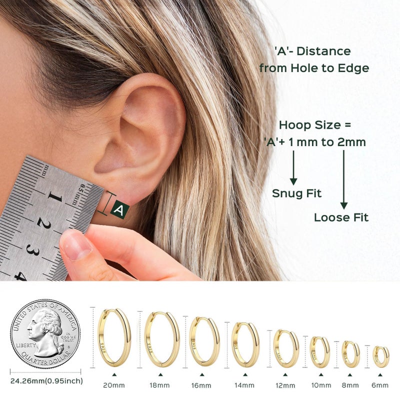 ChicSilver 14K Gold Plated Huggie Hoop Earrings Small Gold Plated Huggie Earrings for Women 12MM Hoop Earrings Hypoallergenic Huggies Earrings for Women - Image 4