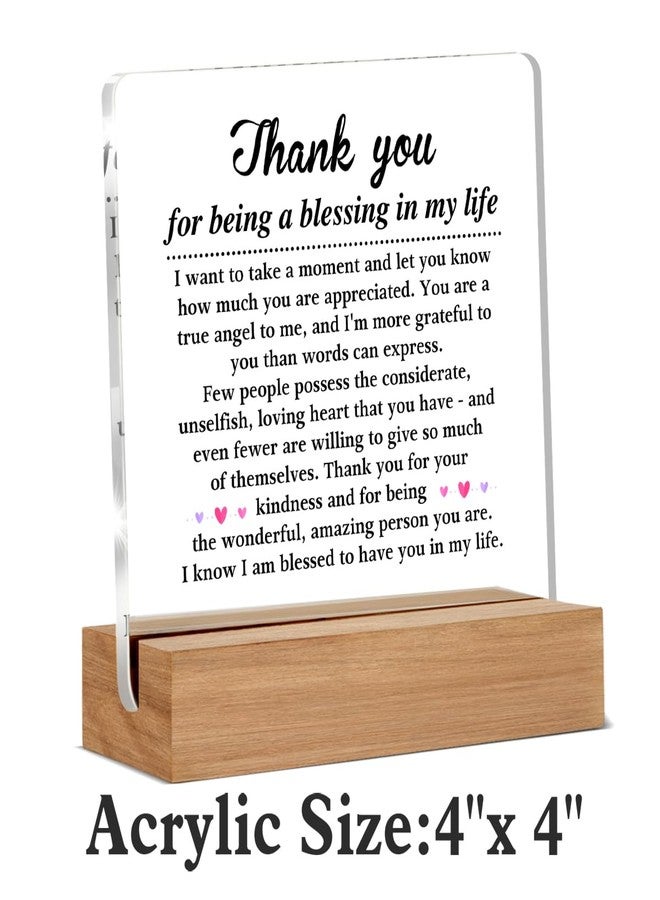 WEZADUK Thank You Gifts for Women Men Friends Besties, Special Appreciation Gifts, Thank You for Being A Blessing in My Life Home Office Decorative Signs Plaque for Desk - Image 2
