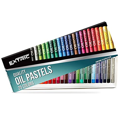 EXTRIC Soft Pastels 25 Colors, Kids and Artists Oil Crayons - Image 1