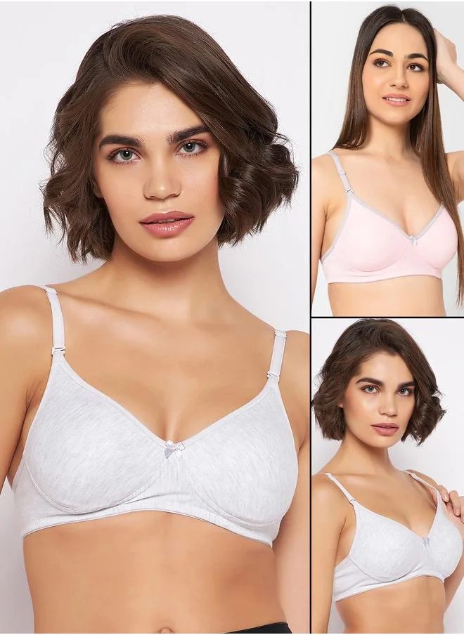 Clovia Clovia Pack of 2 - Lightly Padded Non-Wired Demi Cup Multiway T-Shirt Bra