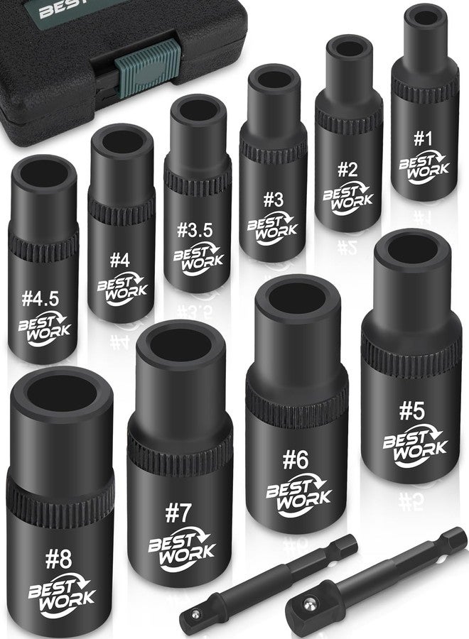 Bestwork 12pcs Magnetic Tap Socket Set, 1/4", 3/8" Square Drive Tap Handle Tool - Image 1