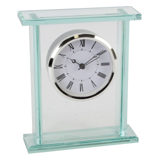 WMWIDDOP GLASS SILVER BEZEL MANTEL CLOCK