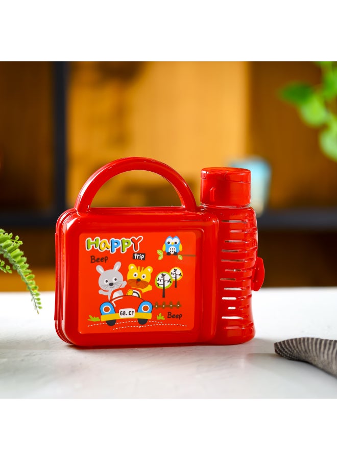 Royalford Lunch Box with Water Bottle for Kids- RF10824| Plastic Lunch Box with a Handle and Water Bottle Perfect for Schools with Durable and Leak-Proof Construction Assorted Colours - Image 1