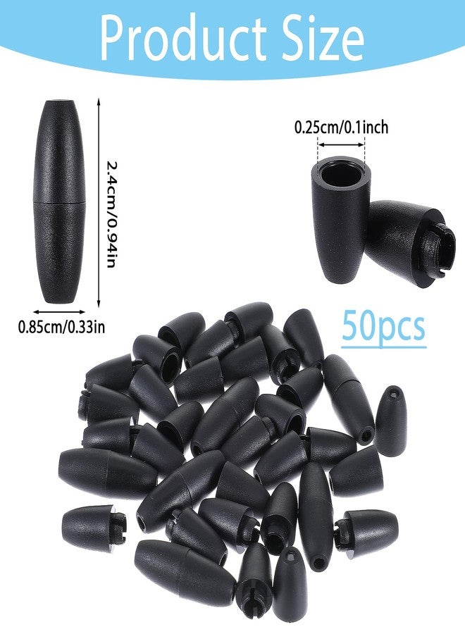 Ymapinc 50Pcs Breakaway Lanyard Clasp Plastic Break Away Clasps for Necklace Bracelets Lanyards DIY Crafts Black Safety Barrel Connectors for Jewelry Making (24mm) - Image 2
