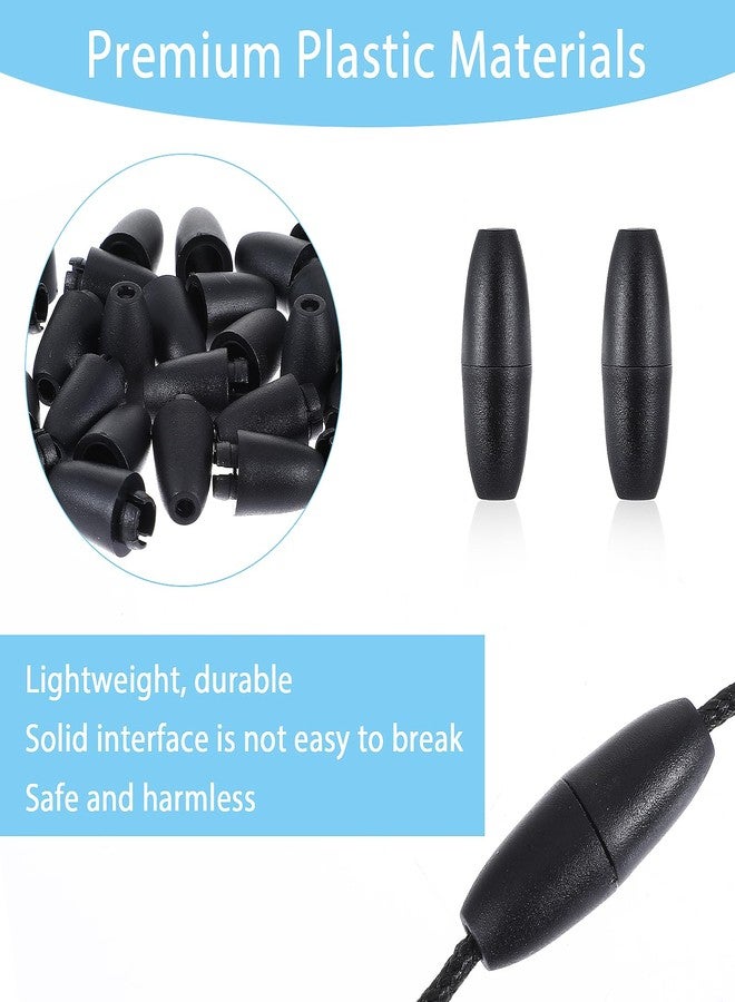 Ymapinc 50Pcs Breakaway Lanyard Clasp Plastic Break Away Clasps for Necklace Bracelets Lanyards DIY Crafts Black Safety Barrel Connectors for Jewelry Making (24mm) - Image 3