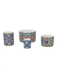 Easy Life Marrakech Dishwasher and Microwave Safe Dessert Set Multicolor 9.5 x 13.5 x 29.5 cm R1468#MARR  - Image 1