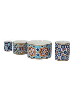 Easy Life Marrakech Dishwasher and Microwave Safe Dessert Set Multicolor 9.5 x 13.5 x 29.5 cm R1468#MARR  - Image 4