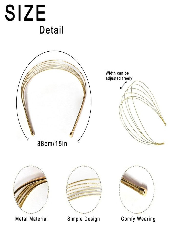 GERILKAI 2 Pack Multi Layers Metal Headbands for Women-Gold Headband,Elegant Hairbands,Gold Hair Accessories,Headpiece Hair Accessories for Girls - Image 2