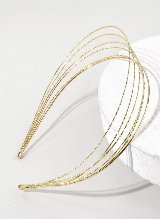 GERILKAI 2 Pack Multi Layers Metal Headbands for Women-Gold Headband,Elegant Hairbands,Gold Hair Accessories,Headpiece Hair Accessories for Girls - Image 5
