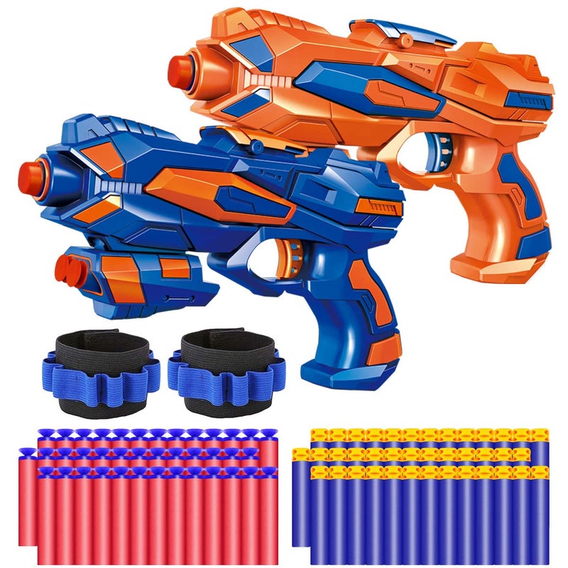 POKONBOY 2 Pack Blaster Guns Toy Guns for Boys with 60 Pack Refill Soft Foam Darts for Kids Birthday Gifts Party Supplies Hand Gun Toys for 6 Year Old Boys - Image 3