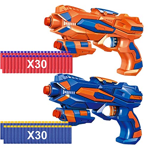 POKONBOY 2 Pack Blaster Guns Toy Guns for Boys with 60 Pack Refill Soft Foam Darts for Kids Birthday Gifts Party Supplies Hand Gun Toys for 6 Year Old Boys - Image 5