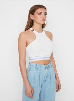 trendyol Sagaza Studio White Metal Accessory Detailed Knitted Bustier TPRSS22BS00019  - Image 2