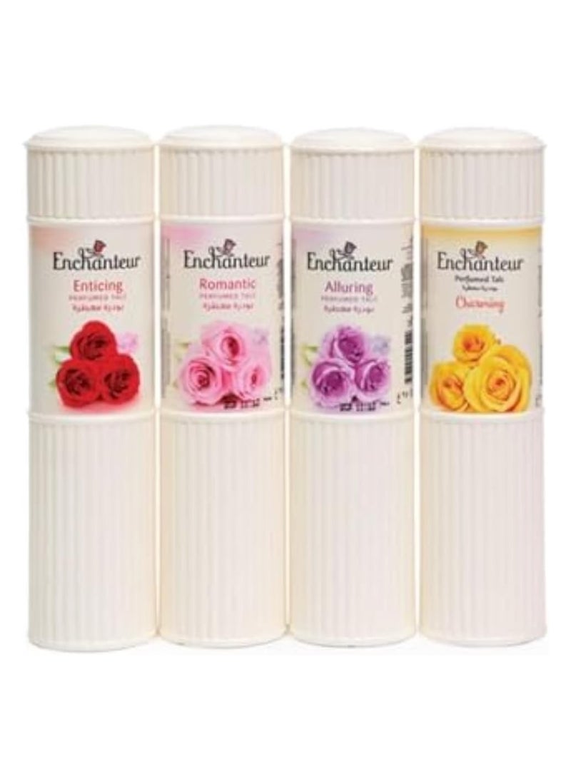 Enchanteur Pack Of 4 Enticing Perfumed Talcum Powder 4 x 250grams - Image 1
