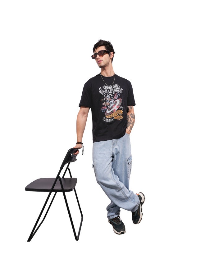 Being Human تي شيرت رجالي بأكمام قصيرة و ياقة دائرية باللون الفحم - Image 4