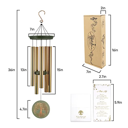 ASTARIN Wind Chimes for Outside,Outdoor Wind Chimes for Mother & Grandma - Large Garden Hanging Decor with Tree of Life Engraving, Perfect for Yard, Home, Christmas, Birthdays - Image 3
