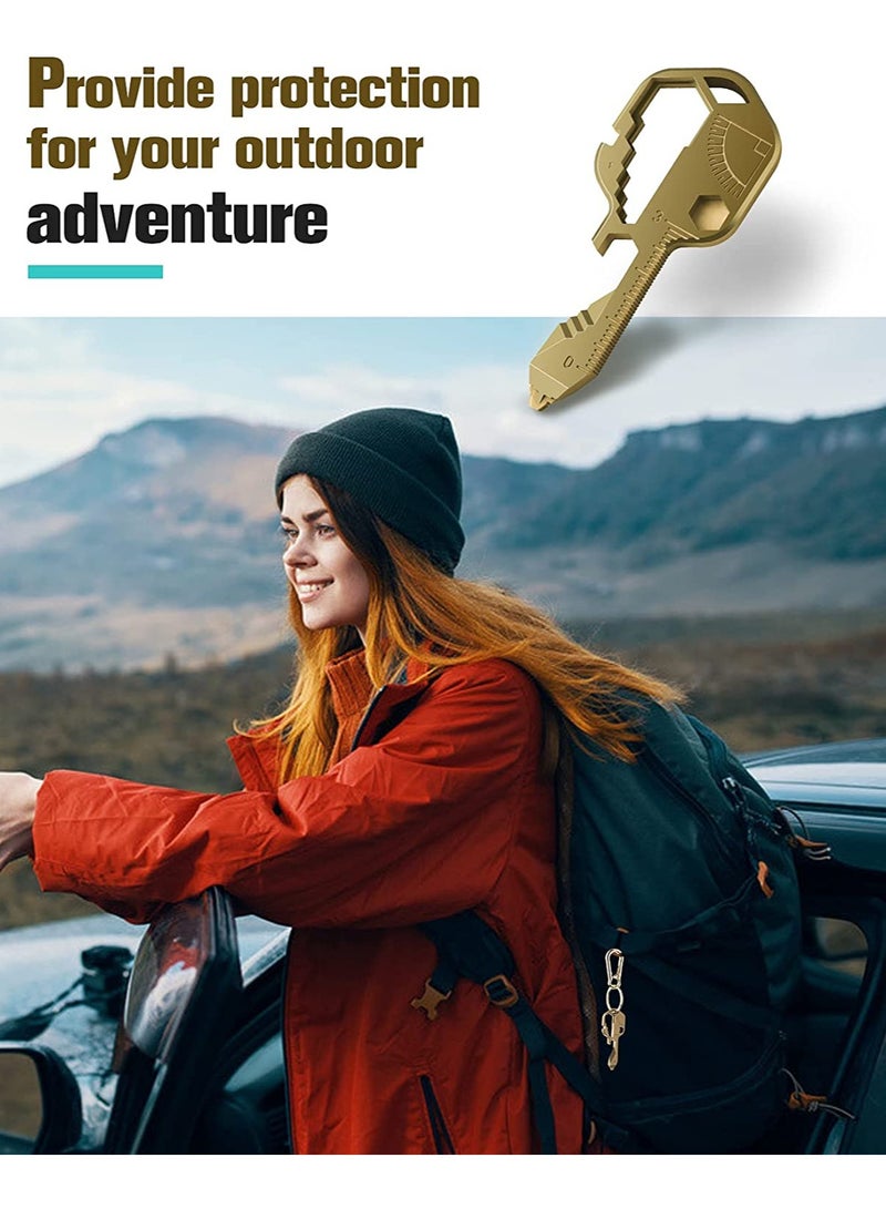 كاست ويف أداة متعددة الوظائف، أداة متعددة الاستخدامات على شكل سلسلة مفاتيح، أداة مفاتيح 24 في 1، أدوات جيب محمولة على شكل مفتاح، أدوات إصلاح يدوية، مسطرة، فتاحة زجاجات، مثقاب، مفك براغي، مفتاح سداسي - Image 3