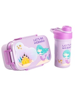Twisoo Twisoo Kids Space Lunch Box and Water Bottle Combo Set - 1800ml Leakproof 3-Compartment Lunchbox with Spoon, BPA-Free Food Grade Plastic, 500ml Spillproof Water Bottle for School (Purple)  - Image 1