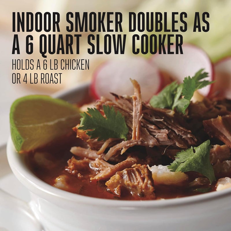 WESTON 2in1 Programmable Slow Cooker  Electric Indoor Smoker 6 Quart 3Tier Smoking Rack for Meat Cheese and More Dishwasher Safe Crock Temperature Probe Includes 16 oz Party Dipper Black - Image 3