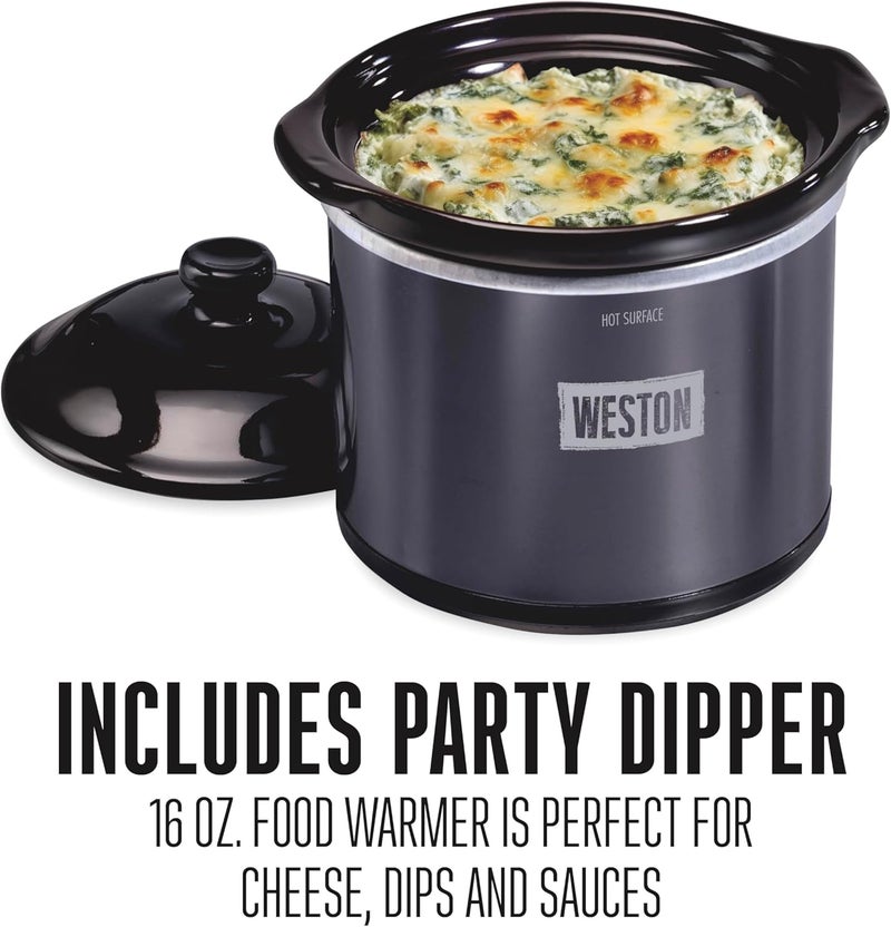 WESTON 2in1 Programmable Slow Cooker  Electric Indoor Smoker 6 Quart 3Tier Smoking Rack for Meat Cheese and More Dishwasher Safe Crock Temperature Probe Includes 16 oz Party Dipper Black - Image 5