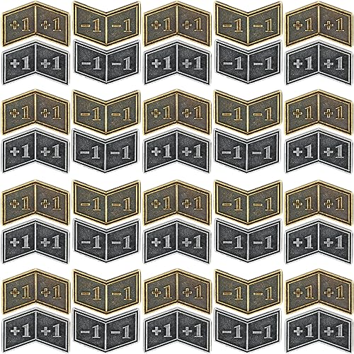 LAMJAM 40 PCS Metal Buff MTG Counters Tokens Plus 11 Life Token Dice Counters for MTG Magic Card Gaming Accessories - Image 1