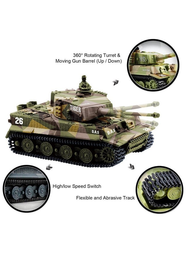 Cheerwing 1:72 German Tiger I Panzer Tank Remote Control Mini RC Tank with Rotating Turret and Sound - Image 4