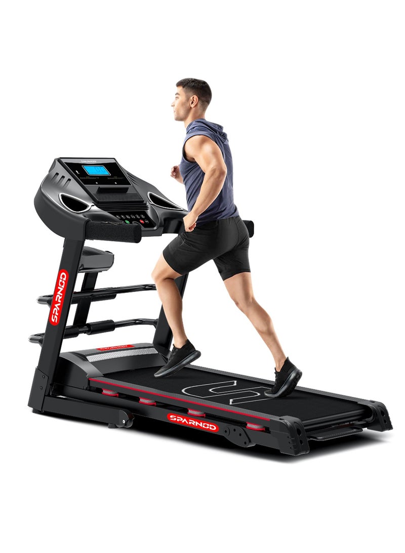 Sparnod Fitness STH-3500 (4 HP Peak) Automatic Treadmill - Foldable Motorized Running Indoor Treadmill for Home Use - Image 2