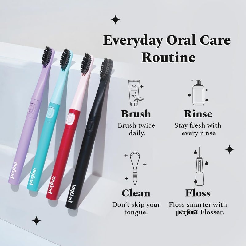 Perfora Electric Toothbrush For Men, Women & Kids With 2 Modes, 2 Brush Head, 24000 Strokes, 90 Days Battery Life | 1 Year Warranty - Charcoal Grey - Image 5
