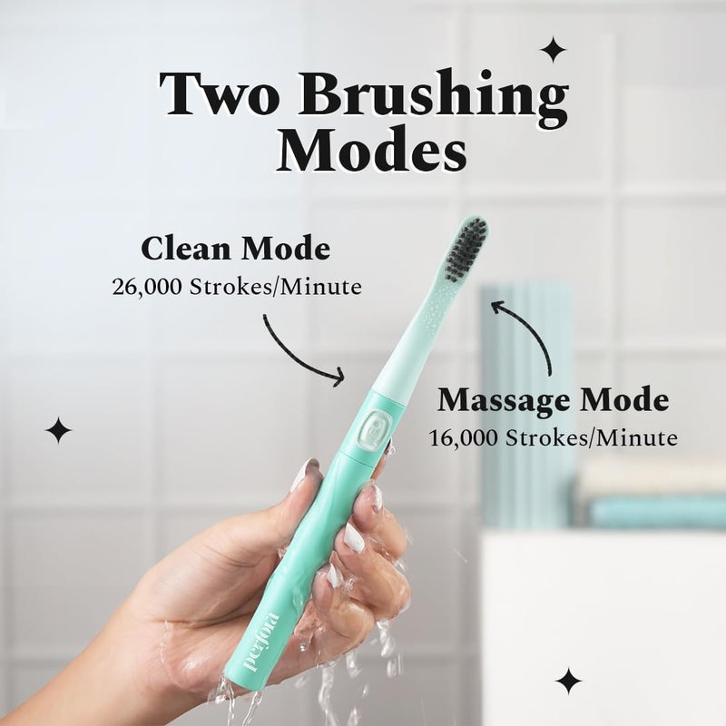 Perfora Electric Toothbrush For Men, Women & Kids With 2 Modes, 2 Brush Head, 24000 Strokes, 90 Days Battery Life | 1 Year Warranty - Charcoal Grey - Image 4