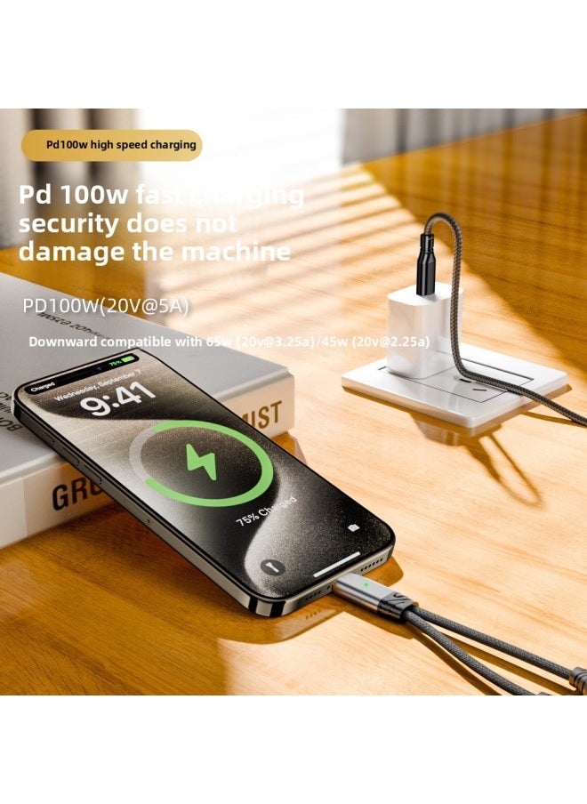 Generic Type-c 1-2 Audio Line C Headset Adapter Audio Charging 2-in -1 Data Line PD100W-Color:Type-c Male To Type-c Audio + Type-c Fast Charging Gray  - Image 3