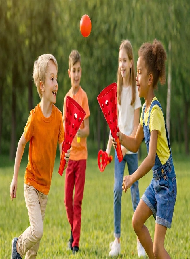 HARSHIV Click & Catch Twin Ball Game for Kids | Pop & Catch Toy Set with 2 Launchers & 2 Balls | Indoor & Outdoor Sports Toy | Age 3+ (Multiple Colors) (RED) - Image 5