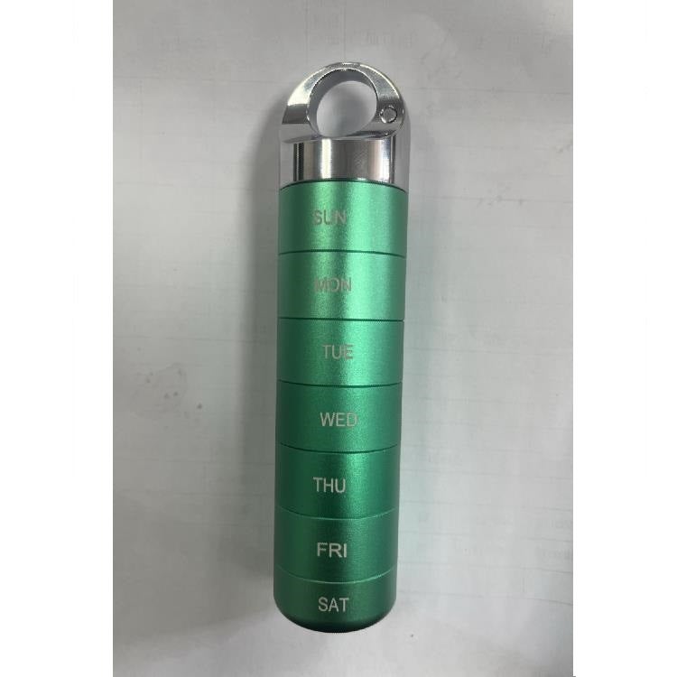 Metal Pill Box Sealed Waterproof Outdoor First Aid Aluminum Alloy Pill Bottle Boxed Pill Box Convenient Pill Box 7 Days A Week - Image 1