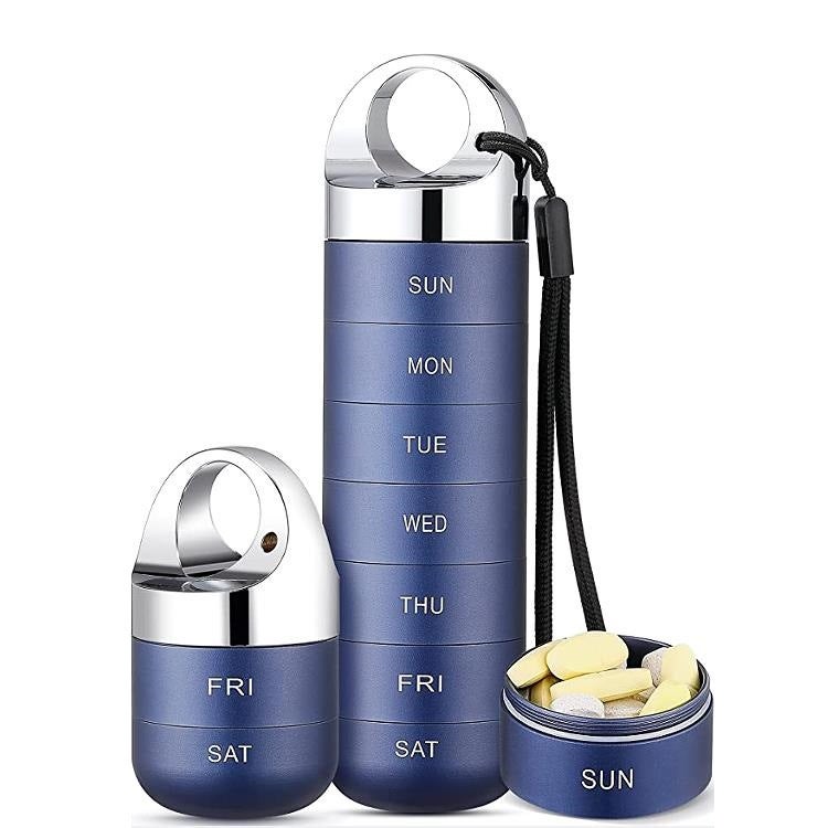 Metal Pill Box Sealed Waterproof Outdoor First Aid Aluminum Alloy Pill Bottle Boxed Pill Box Convenient Pill Box 7 Days A Week - Image 3