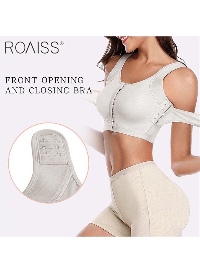 roaiss Women's Postpartum Adjustment Bra Front Buckle Shaped Gathered Underwear Equipped With A Movable Pressure Band - Image 2