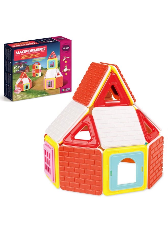 Magformers Magformers Build Up 50 Piece Set - Magnetic Tiles Building Blocks, Educational Kit, STEM Toy Set - Magnetic Building Tiles for Kids to Develop Problem-Solving Abilities and Shape Recognition  - Image 1