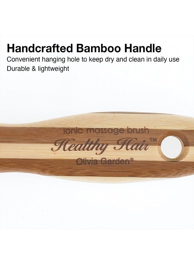 Olivia Garden Healthy Hair Eco-Friendly Bamboo Ionic Massage Hair Brush HH-3 (Oval Large) - Image 4