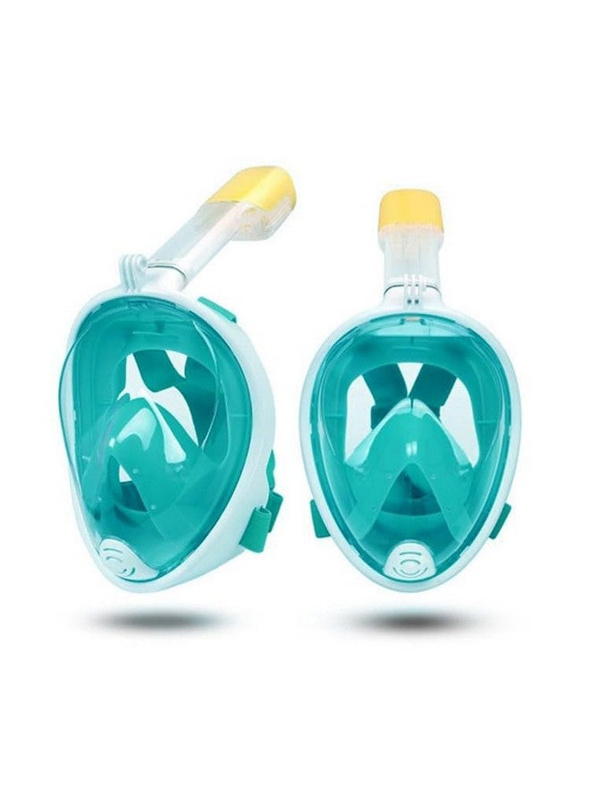 VBM قناع الغوص الكامل VBM - أحدث نظام قمة جافة، قناع غوص بزاوية 180 درجة مع حامل كاميرا، تنفس آمن، مضاد للتسرب ومضاد للضباب - زعانف سباحة (أخضر - L/XL) - Image 2