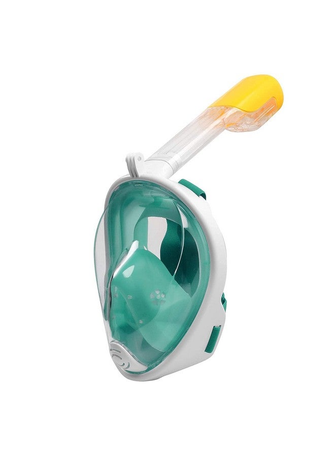 VBM قناع الغوص الكامل VBM - أحدث نظام قمة جافة، قناع غوص بزاوية 180 درجة مع حامل كاميرا، تنفس آمن، مضاد للتسرب ومضاد للضباب - زعانف سباحة (أخضر - L/XL) - Image 3