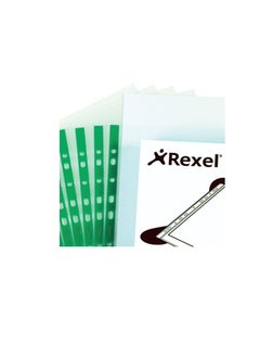 Rexel Rexel A4 100 Piece Punched Pocket with Green Spine Glass Clear  - Image 1