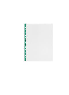Rexel Rexel A4 100 Piece Punched Pocket with Green Spine Glass Clear  - Image 2