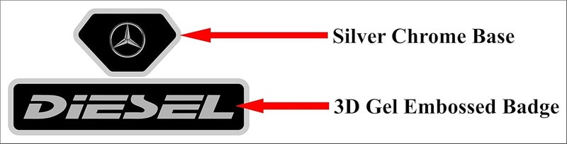 BIG FLAG BFRC 3D Gel Finish Car Fuel Badge - Black - Diesel - Sticker Universal for Specific Brand (FBBDVAR) (BENS) - Image 4