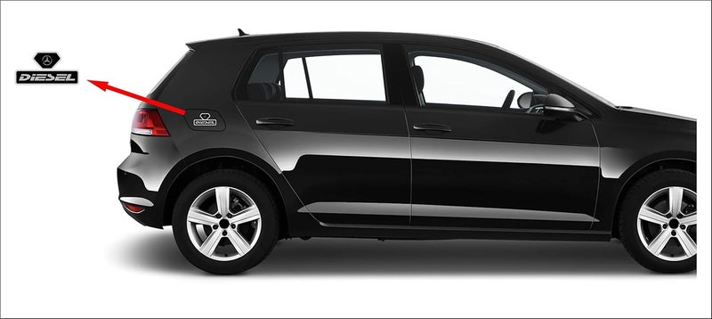 BIG FLAG BFRC 3D Gel Finish Car Fuel Badge - Black - Diesel - Sticker Universal for Specific Brand (FBBDVAR) (BENS) - Image 3