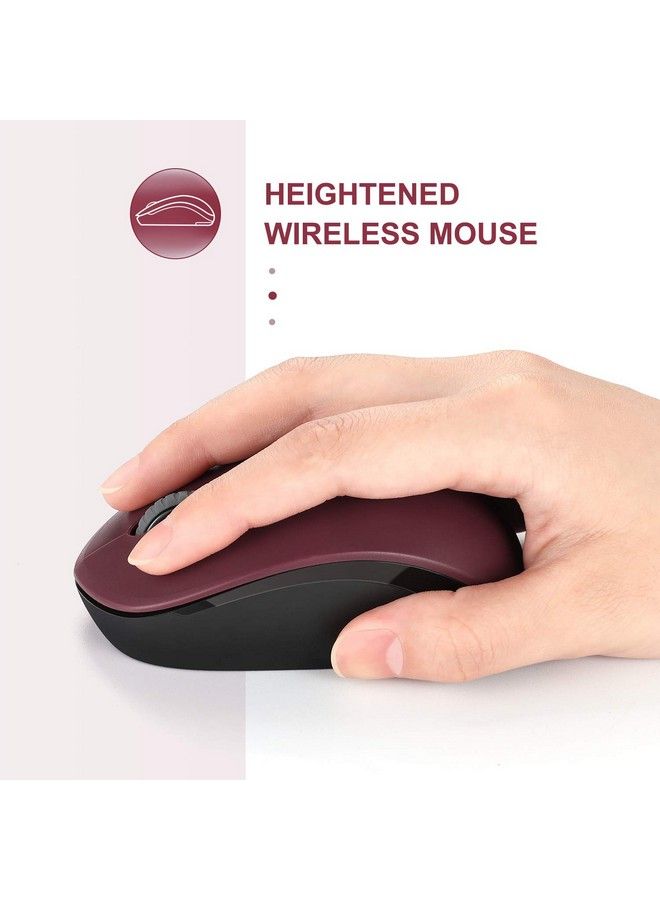 Seenda Wireless Mouse 2.4G Noiseless Mouse With Usb Receiver Portable Computer Mice For Pc Tablet Laptop Red&Black  - Image 5