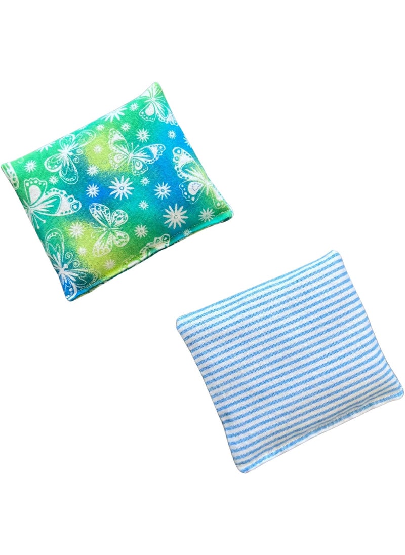 Home Comfort Hot/Cold Therapy Pak, Ultra Mini, Microwaveable Rice Bag (Blue Combo 1) 