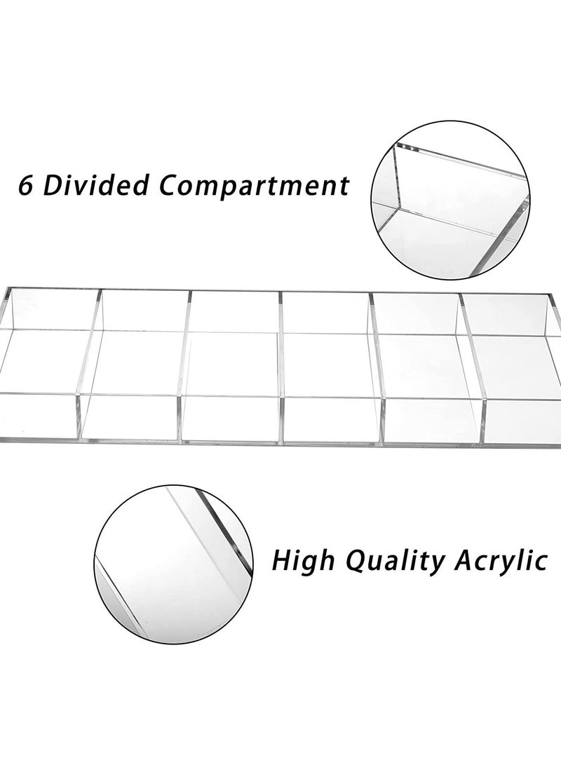 إي وورلد حزمة من 2 منظم عرض النظارات الشمسية الأكريليك الشفاف 6 فتحات علبة عرض النظارات لملابس العيون والأزياء والنظارات الواقية - Image 2
