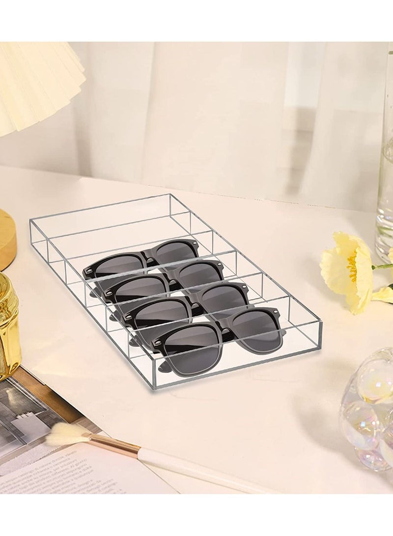 إي وورلد حزمة من 2 منظم عرض النظارات الشمسية الأكريليك الشفاف 6 فتحات علبة عرض النظارات لملابس العيون والأزياء والنظارات الواقية - Image 3