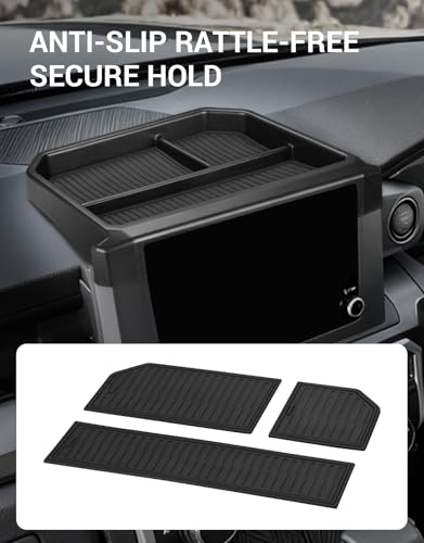 Ecarzo Dashboard Storage Box for Toyota Tacoma 2024 2025 2026, 8-Inch Screen Rear Tray Organizer, ABS Dashboard Storage Tray with Anti-Slip Liner, Center Console Accessory for Daily Essentials - Image 4