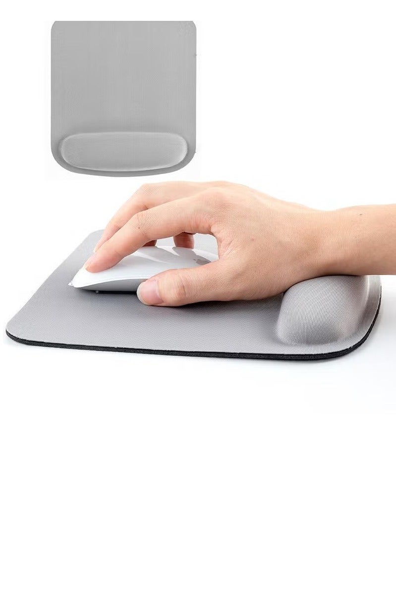 Gray Mouse Pad Wrist Rest,Memory Foam Mousepad, Ergonomic Wrist Rest Support, with Non-Slip Base for Computer, Gaming, Office, for Easy Typing, Pain Relief - Image 1