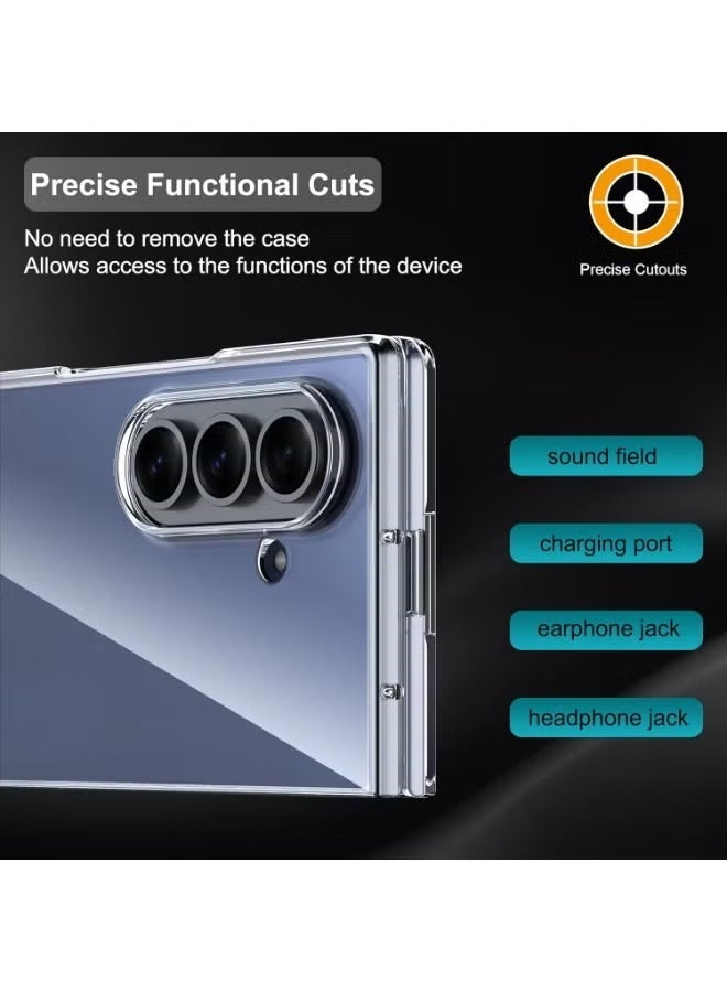 TIGER Samsung Galaxy Z Fold 7 Case, Clear Transparent Shockproof Cover – Hard PC Back & Soft TPU Bumper | Slim Lightweight Protective Case | Scratch & Drop Protection | Wireless Charging Compatible | Anti-Yellowing, Anti-Slip Grip - Image 4