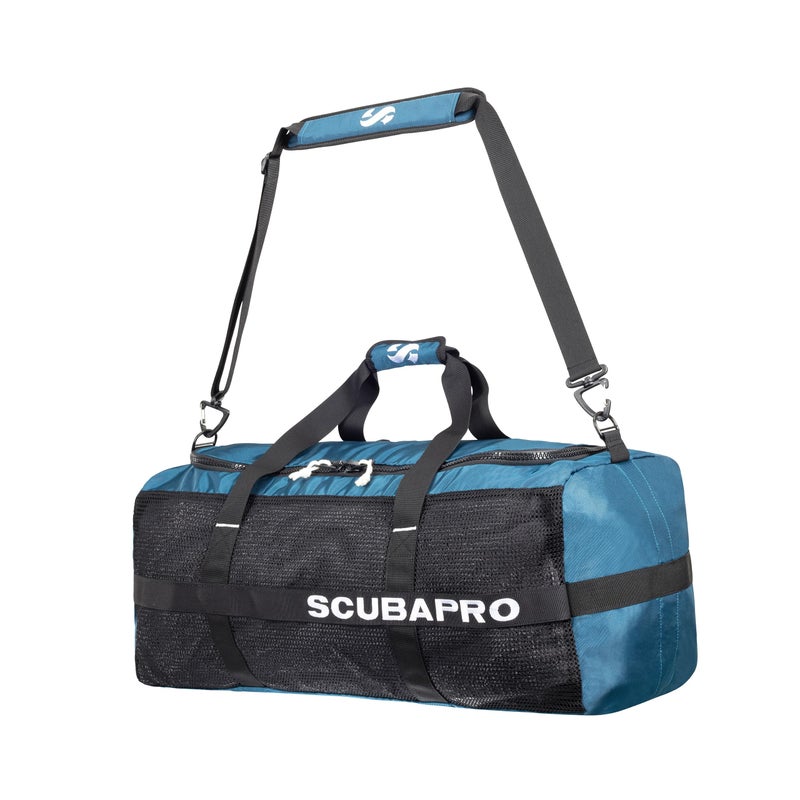 SCUBAPRO Sport 95 Mesh Dive Bag with Double Duffel Straps and Adjustable Shoulder Strap for Scuba Diving Gear Denim Blue Color Fabric - Image 2